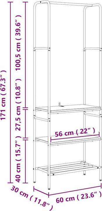 Actual product image vidaXL Coat rack