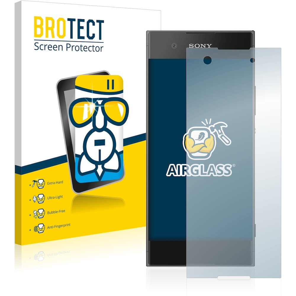 BROTECT AirGlass Panzerglasfolie (1 Stück, Sony Xperia XA1), Smartphone Schutzfolie, Transparent