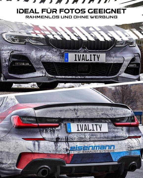 Produktbild Ivality Magnet-Kennzeichenhalter - Erweiterung Zusatz / Show-Kennzeichen Clean (Heck, Universal)