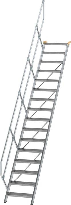 Produktbild Munk Treppe 45° Stufenbreite 600 mm 16 Stufen Aluminium geriffelt (Trittleiter, 60 cm)