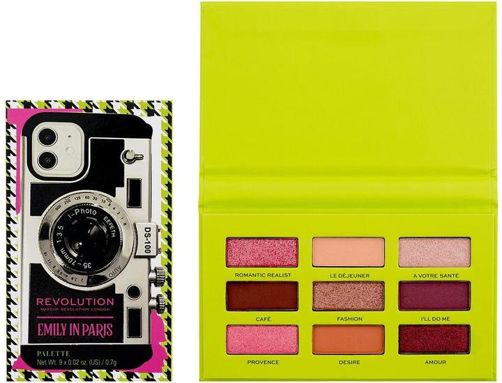 Actual product image Makeup Revolution Emily In Paris Camera Queen Eyeshadow Palette