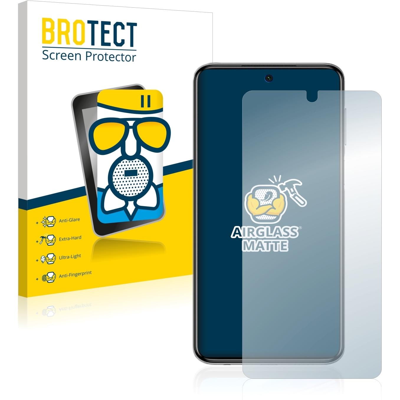 BROTECT AirGlass Panzerglasfolie Matt (1 Stück, Xiaomi Redmi Note 9S), Smartphone Schutzfolie, Grau