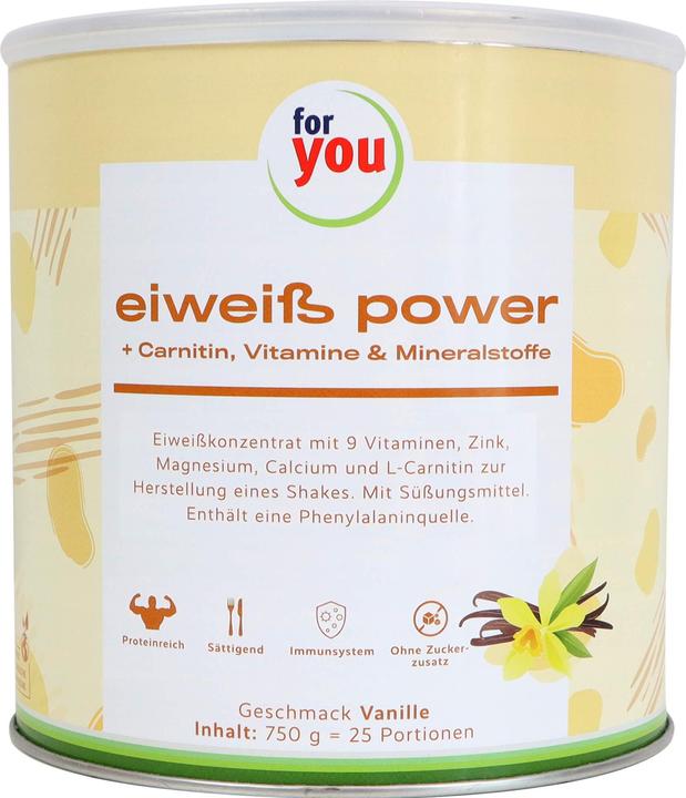 Image du produit For You eiweiss power vanille (1 x, 750 g)