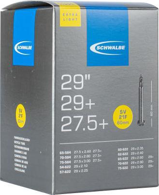 Actual product image Schwalbe Tube Extra Light 27.5" SV21F, 54/75-584, SV 60mm (Schrader (AV), 27.5", 60 mm)