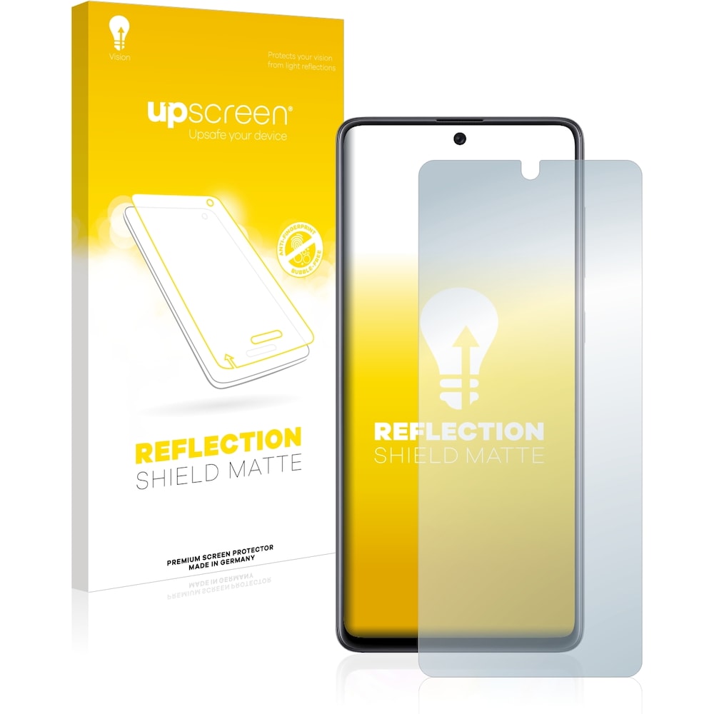 upscreen Reflection Shield Displayschutz Matt (1 Stück, Samsung Galaxy A71), Smartphone Schutzfolie, Grau