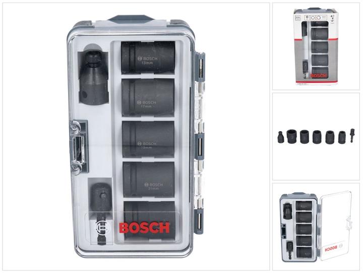 Actual product image Bosch Professional Zubehör Socket spanner set, 7 pcs., 13-24 mm (24 mm, 13 mm, 21 mm, 19 mm, 17 mm)