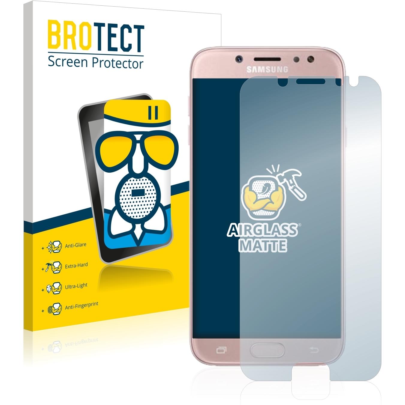 BROTECT AirGlass Panzerglasfolie Matt (1 Stück, Samsung Galaxy J7 2017), Smartphone Schutzfolie, Grau