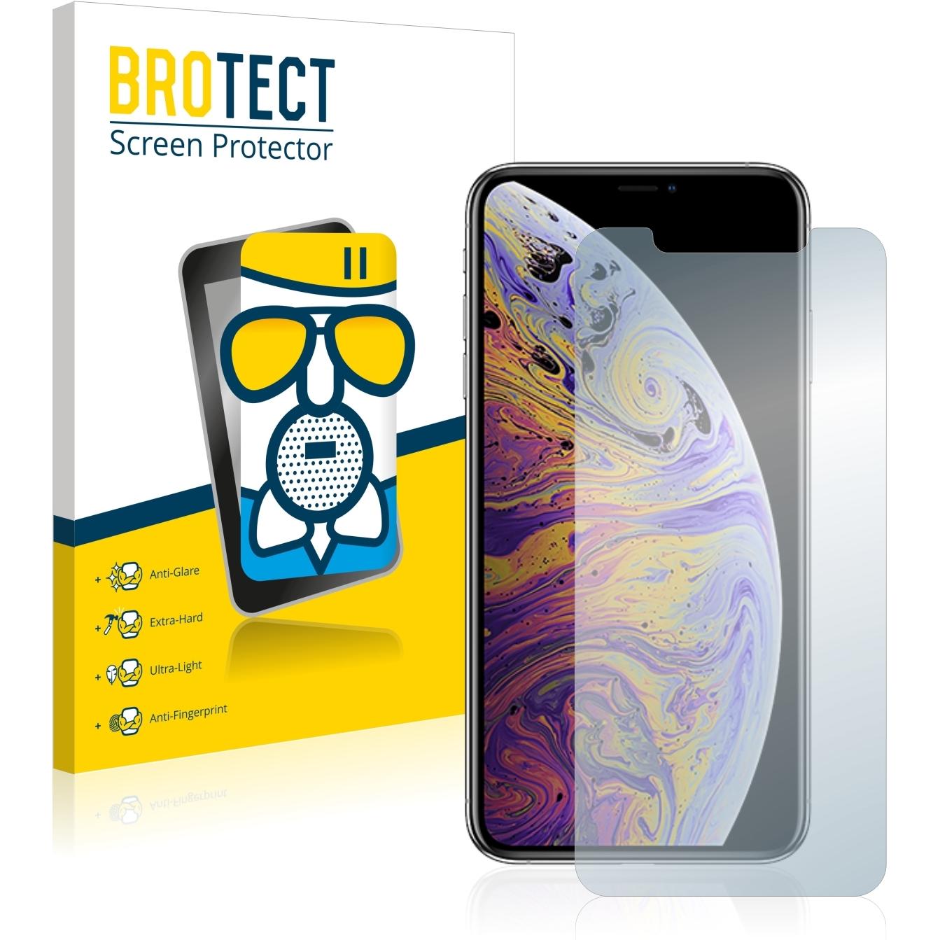 BROTECT AirGlass Panzerglasfolie Matt (1 Stück, Apple iPhone XS Max), Smartphone Schutzfolie, Grau
