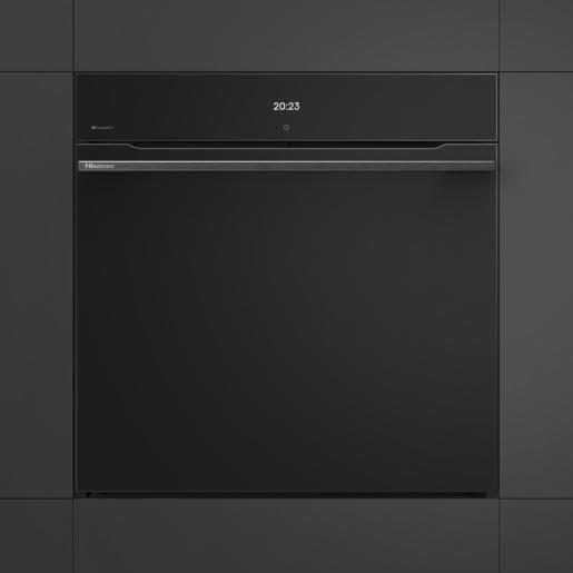 Actual product image Hisense Backofen Pyrolyse BlackGlass HI8 BI 614P8B Glasfront schwarz