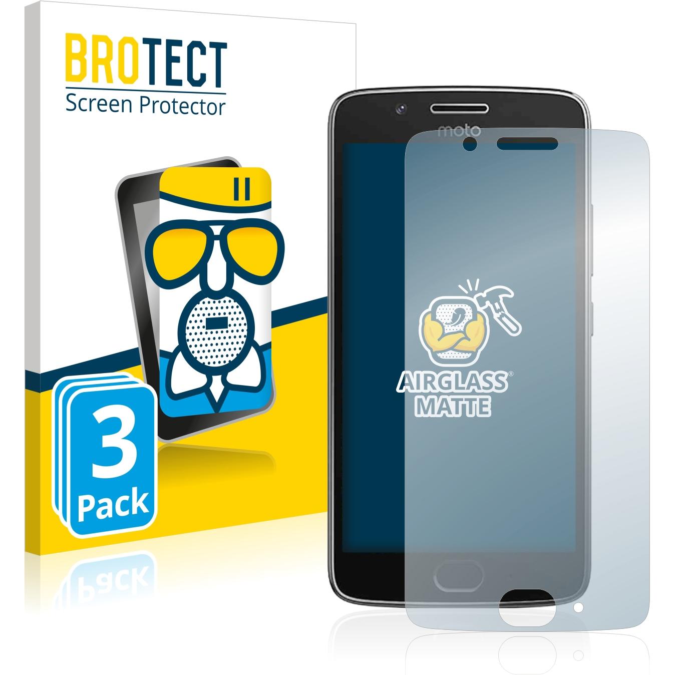 BROTECT AirGlass Panzerglasfolie Matt (3 Stück, Motorola Moto G5), Smartphone Schutzfolie, Grau