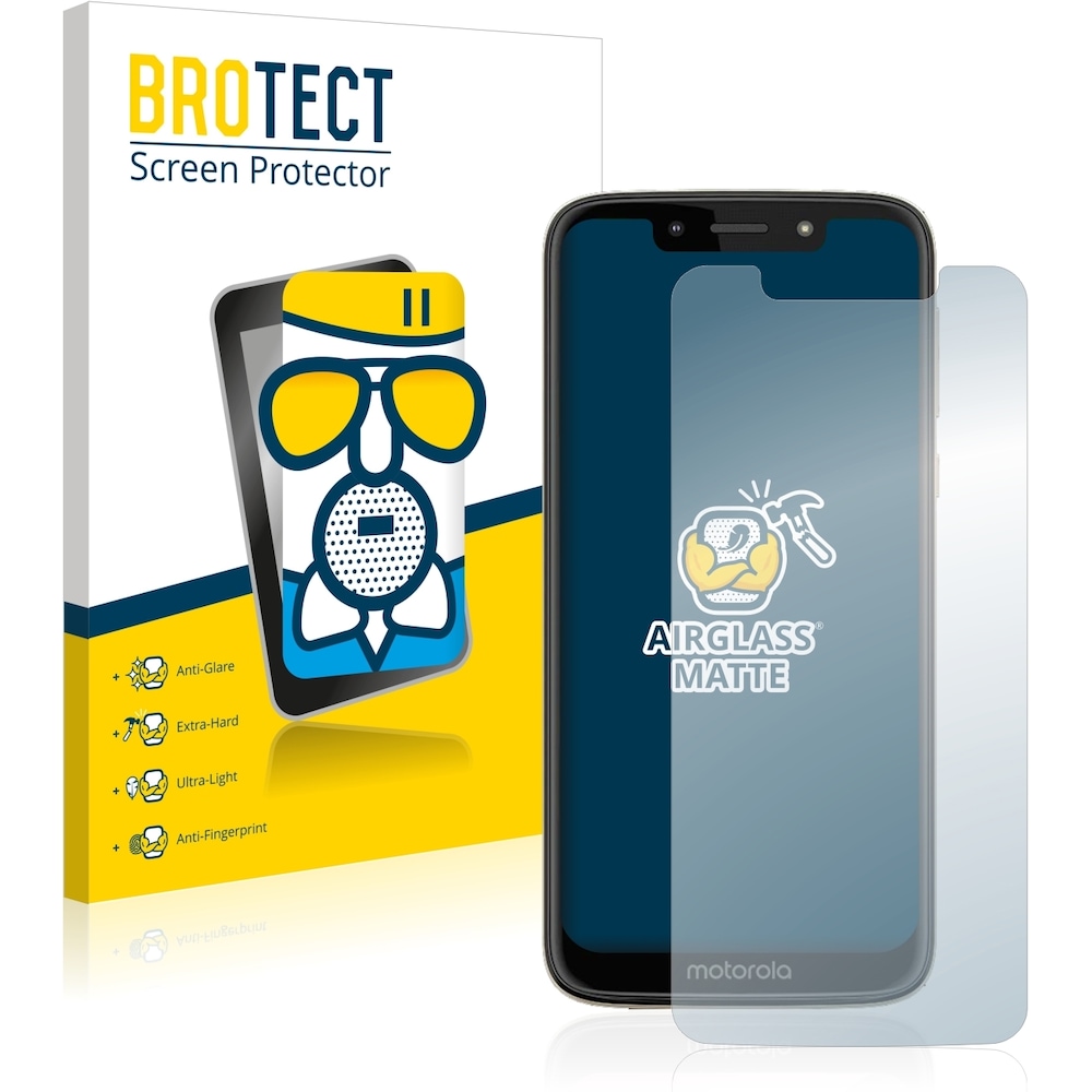 BROTECT AirGlass Panzerglasfolie Matt (1 Stück, Motorola Moto G7 Play), Smartphone Schutzfolie, Grau