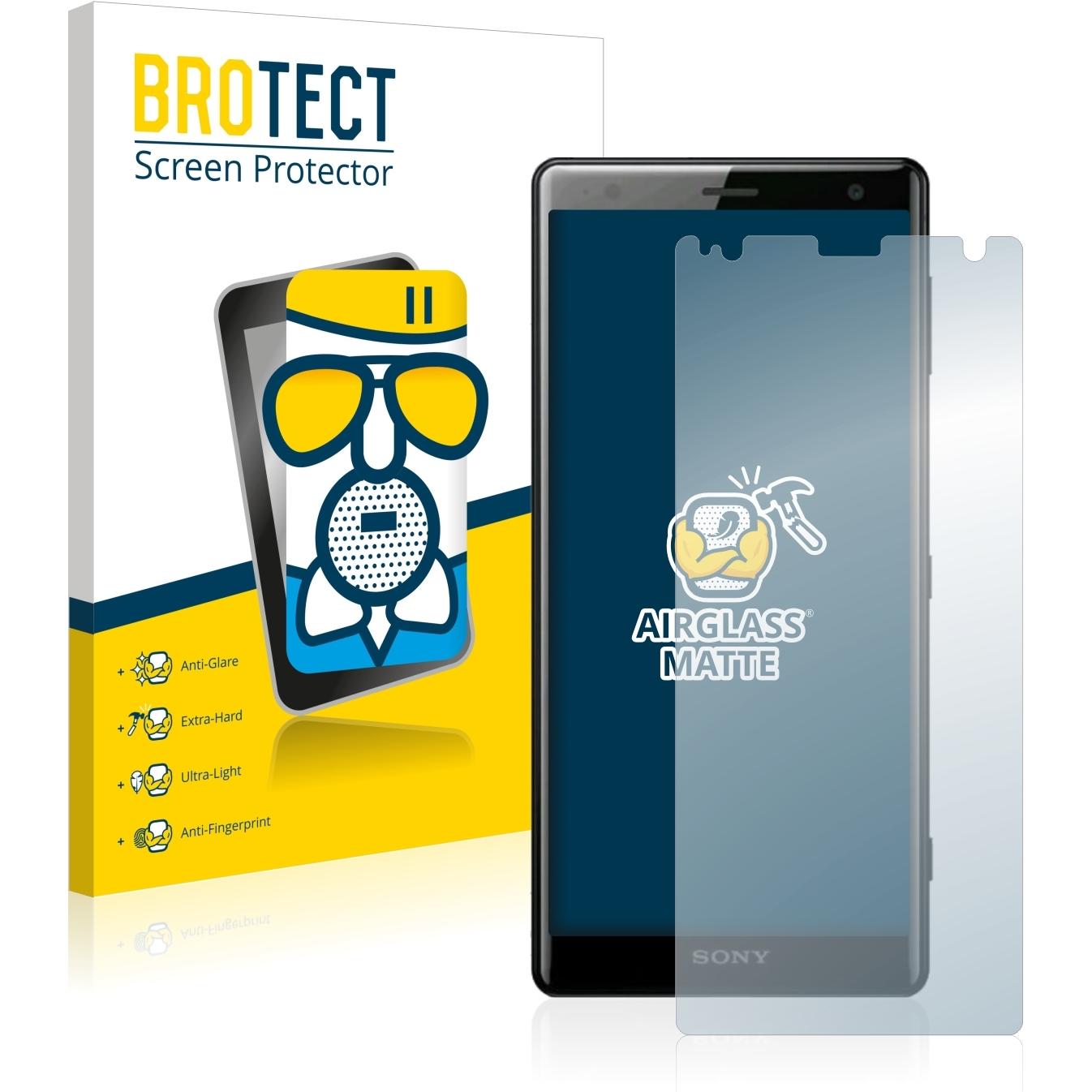 BROTECT AirGlass Panzerglasfolie Matt (1 Stück, Sony Xperia XZ2), Smartphone Schutzfolie, Grau
