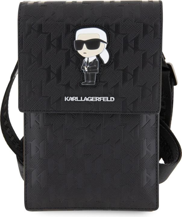 Karl Lagerfeld Torebka KLWBSAKHPKK czarny/black Saffiano Monogram Ikonik