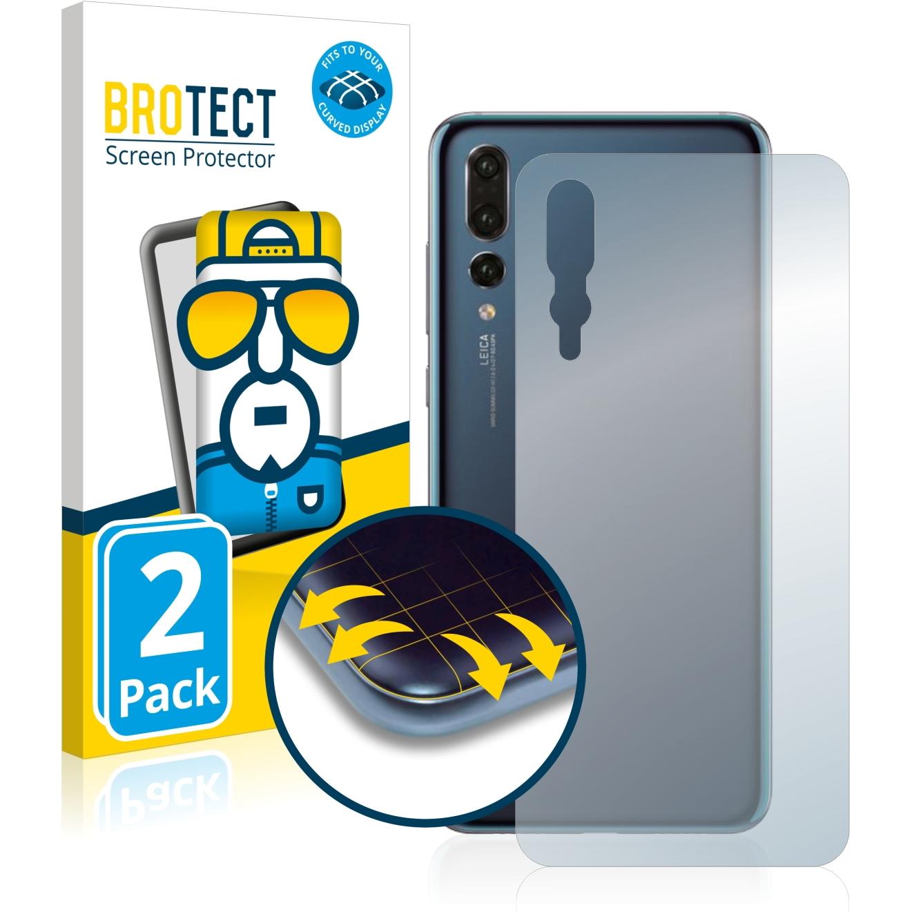 BROTECT Full-Cover Displayschutz (2 Stück, Huawei P20 Pro), Smartphone Schutzfolie, Transparent