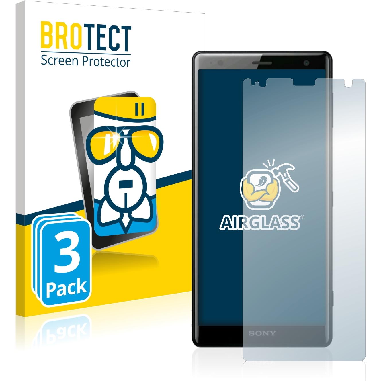 Thumbnail - BROTECT AirGlass Panzerglasfolie (3 Stück, Sony Xperia XZ2), Smartphone Schutzfolie, Transparent