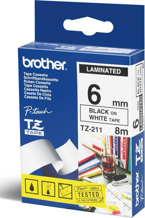 Produktbild Brother TZe-211 (0.60 cm, Weiss, Schwarz)