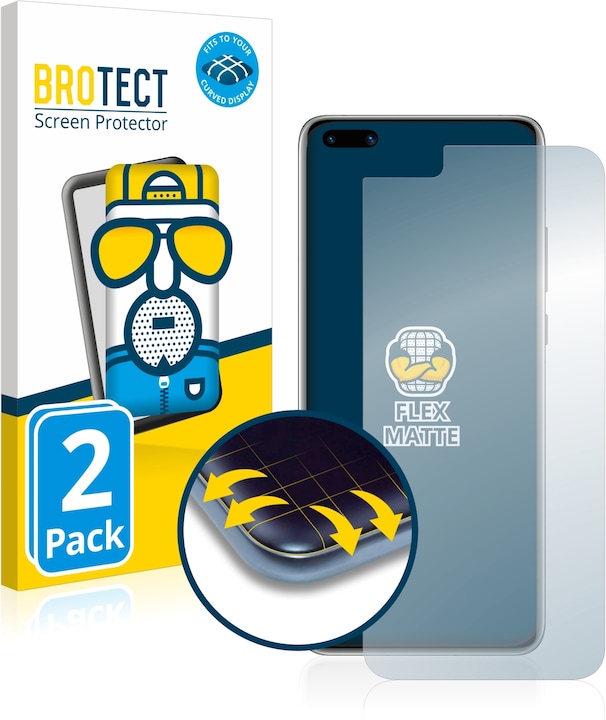 Produktbild BROTECT Full-Cover Displayschutz Matt (2 Stück, Huawei P40 Pro)
