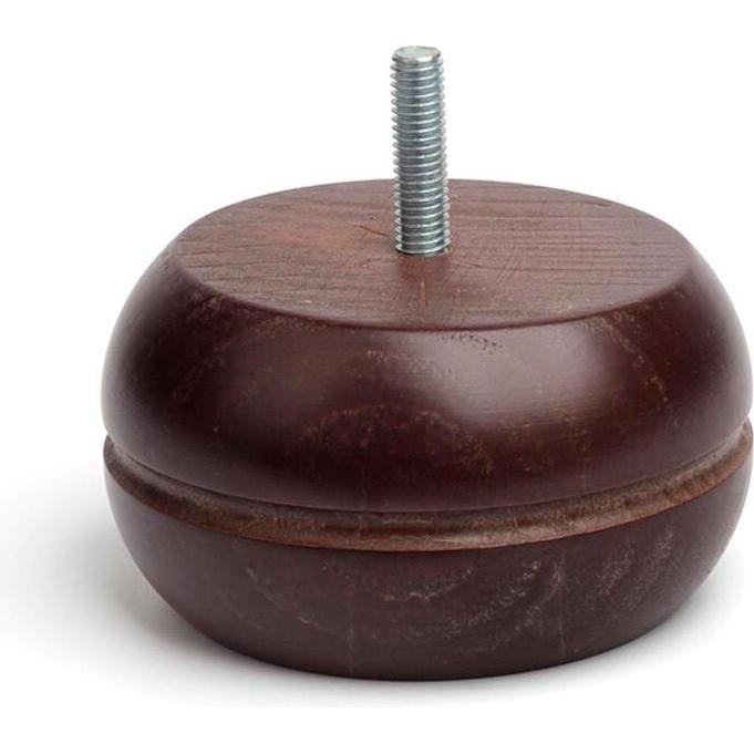 REI, Candela, Piedi circolari in legno marrone scuro classico (1 pz.)