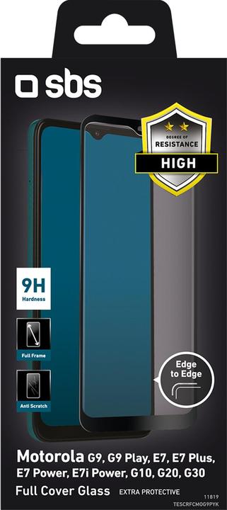Actual product image SBS Full Cover Glass Screen Protector for Motorola E22i/E20/G9/G9 Play/E7/E7 Plus/E7 Power/G10/G20/G30 (1 pcs., Motorola Moto E20, Motorola Moto E22i, Motorola Moto E7, Motorola Moto E7 Plus, Motorola Moto E7 Power, Motorola Moto G10, Motorola Moto G20, Motorola Moto G30)