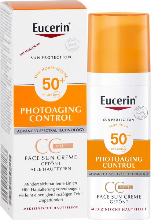Image du produit Eucerin Photoaging Control Face Sun CC Creme teintée SPF 50+ moyen, 50 ml de crème (Crème solaire visage, SPF 50+, 50 ml)