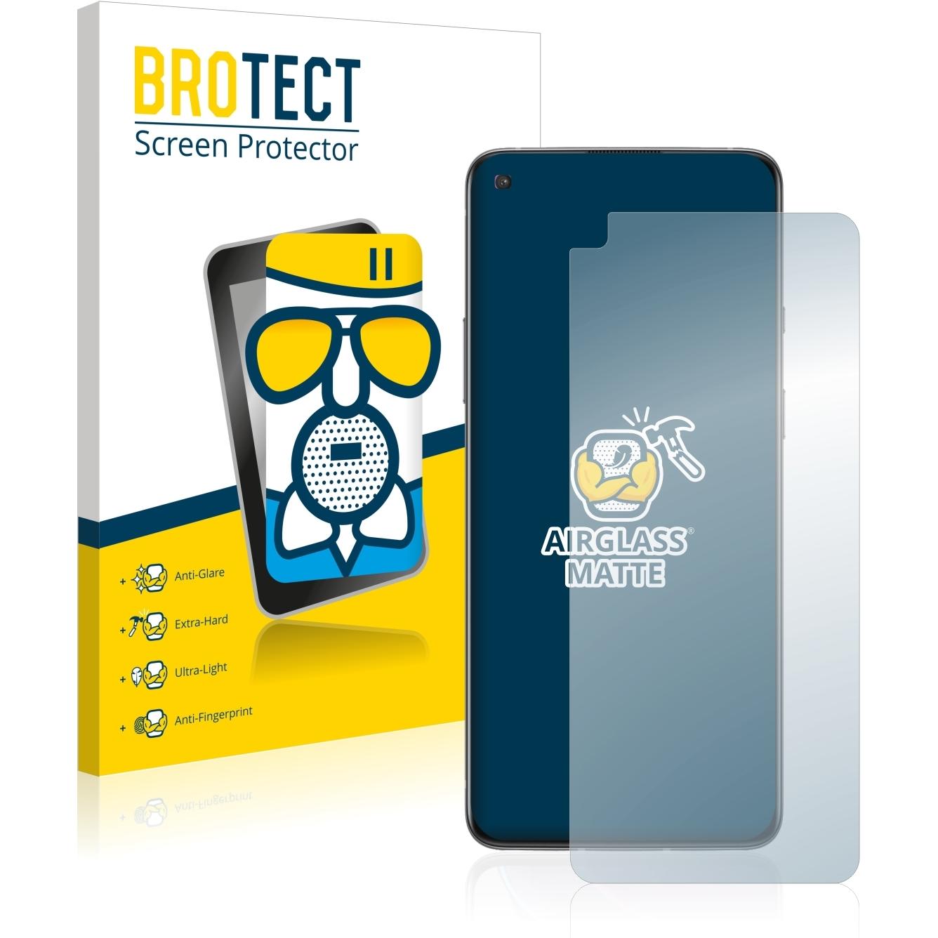 BROTECT AirGlass Panzerglasfolie Matt (1 Stück, OnePlus 8T), Smartphone Schutzfolie, Grau