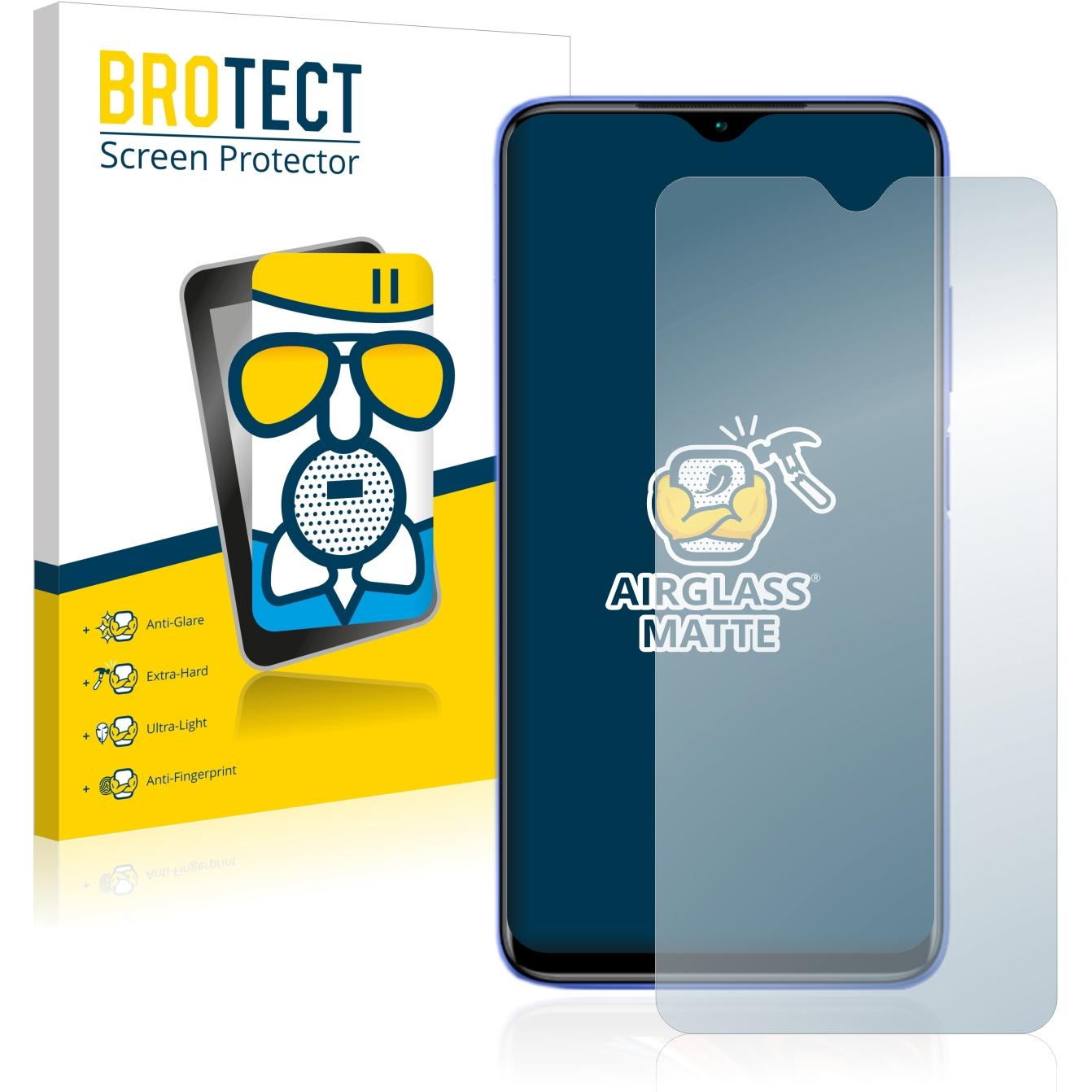 BROTECT AirGlass Panzerglasfolie Matt (1 Stück, Xiaomi Redmi 9T), Smartphone Schutzfolie, Grau
