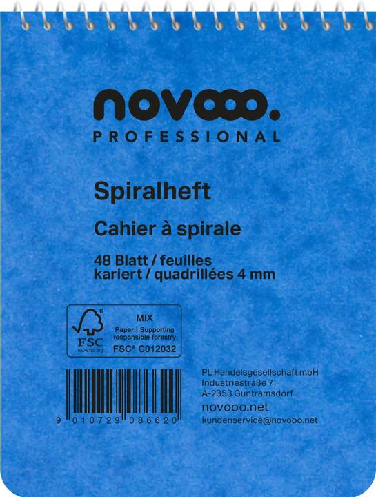 Produktbild Novooo Spiralheft assortiert (A7, Kariert, Weicher Einband)