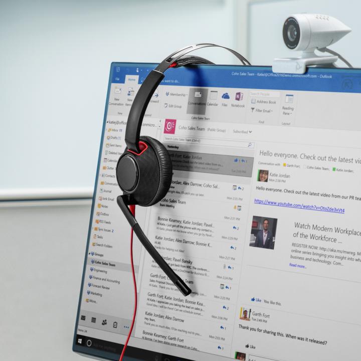 Actual product image Poly Blackwire 5220 USB-C stereo headset + 3.5 mm plug + USB-C/A adapter (Cable, USB-A)