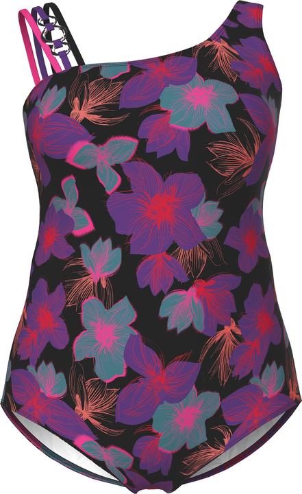 Produktbild Ulla Popken Badeanzug, Blüten, Softcups, Zierring, recycelt (60)