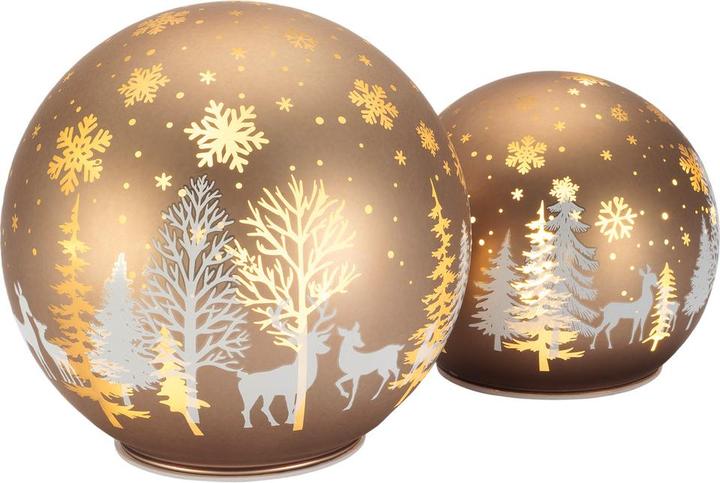 STT Glass Ball Set brown 2pcs.