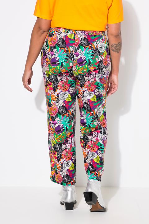 Produktbild Angel of Style Hose, gerades Bein, Blätter-Muster, Elastikbund (44)