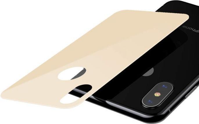 Produktbild Baseus iPhone Xs Max 03 mm Full coverage curved TGlass rear ProtectorGold (1 Stück, Apple iPhone XS Max)