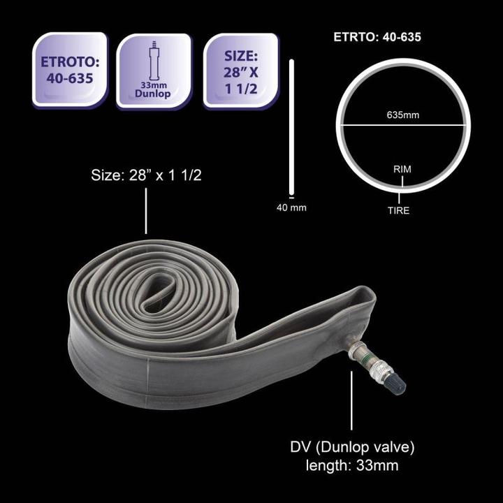 Actual product image Bicycle Gear Bike inner tube 28 "x1 1/2 DV (28")