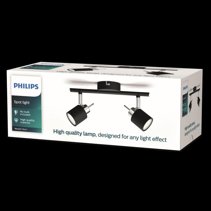 Actual product image Philips Meranti Spotlight 2 Spot Svart (GU10)