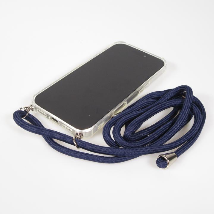 Produktbild PhoneLook Hülle Gummi transparent mit Seil blau (Apple iPhone 17 Pro Max)