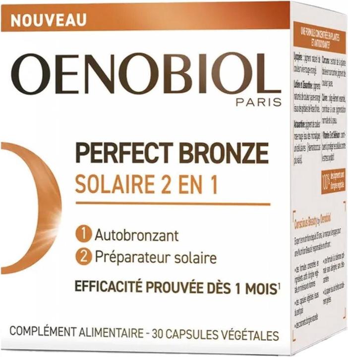 Markenlos Oenobiol Perfect Bronze Crème Solaire Autobronzante 2en1 30 Capsules (Serviette autobronzante)