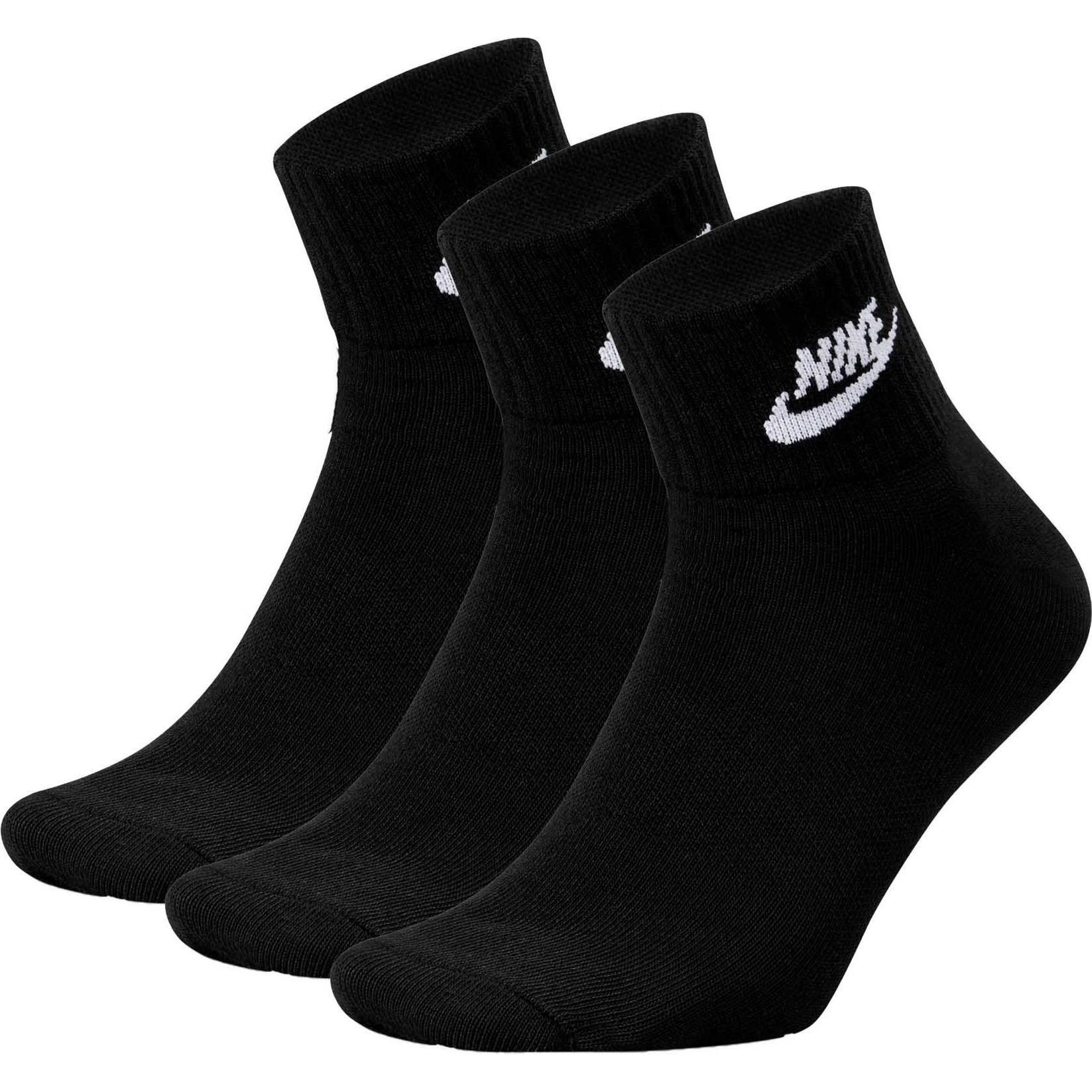 Nike, Herren, Socken, Socken Sportlich, Schwarz, (3er Pack, 42 - 46)