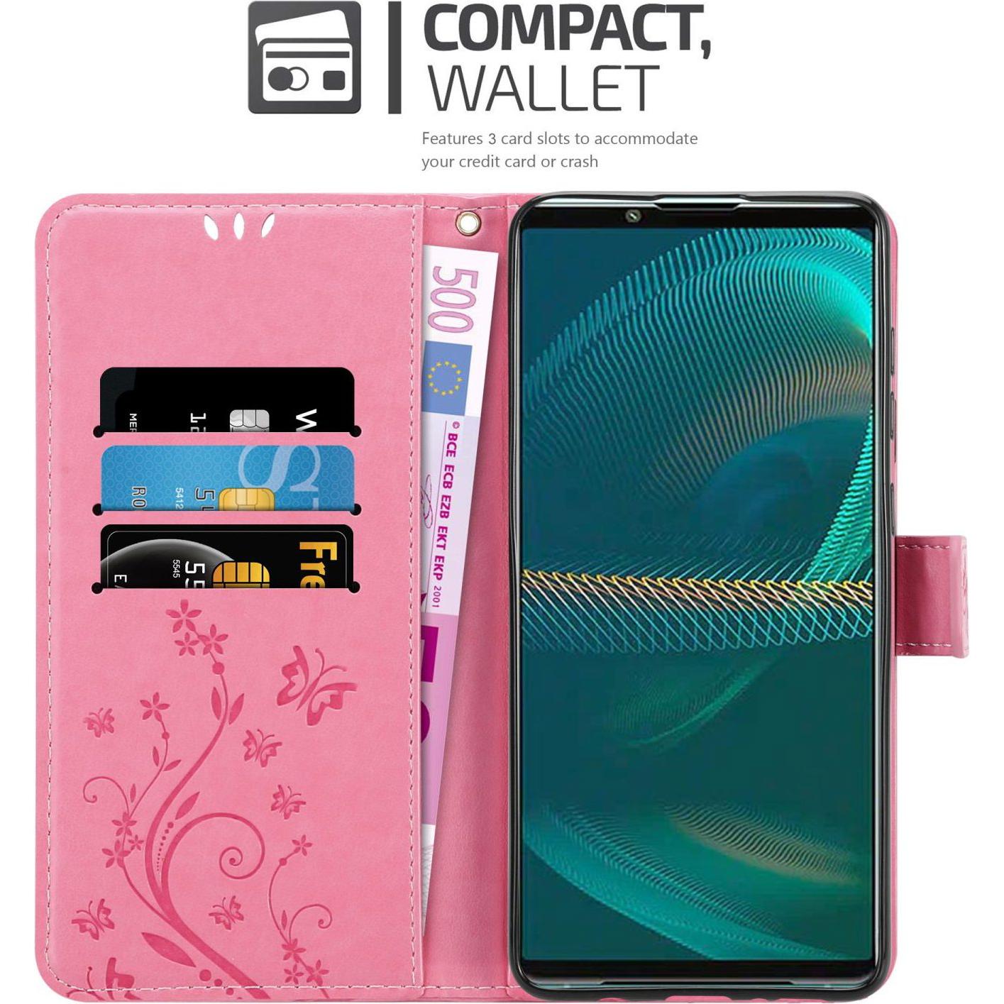 Thumbnail - Cadorabo Flower Book Hülle (Sony Xperia 5 III), Smartphone Hülle, Rosa