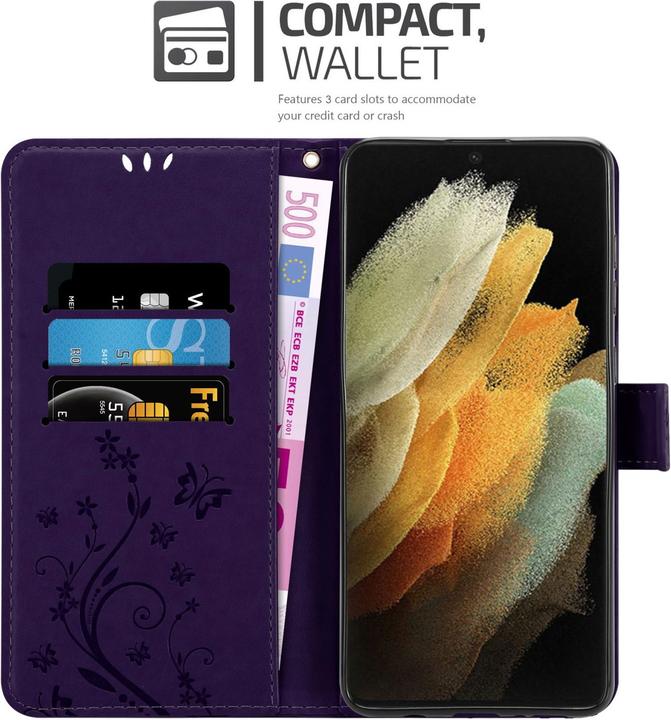 Produktbild Cadorabo Flower Book Hülle (Samsung Galaxy S22 Ultra)