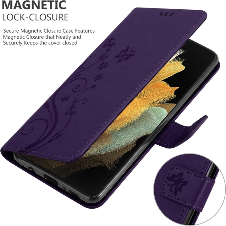 Actual product image Cadorabo Flower Book cover (Samsung Galaxy S22 Ultra)