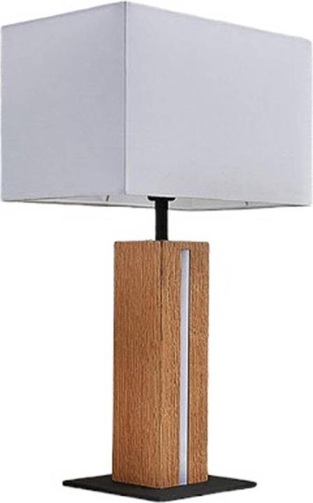 Lindby Garry Square table lamp White/Wood (200 lm, E27)