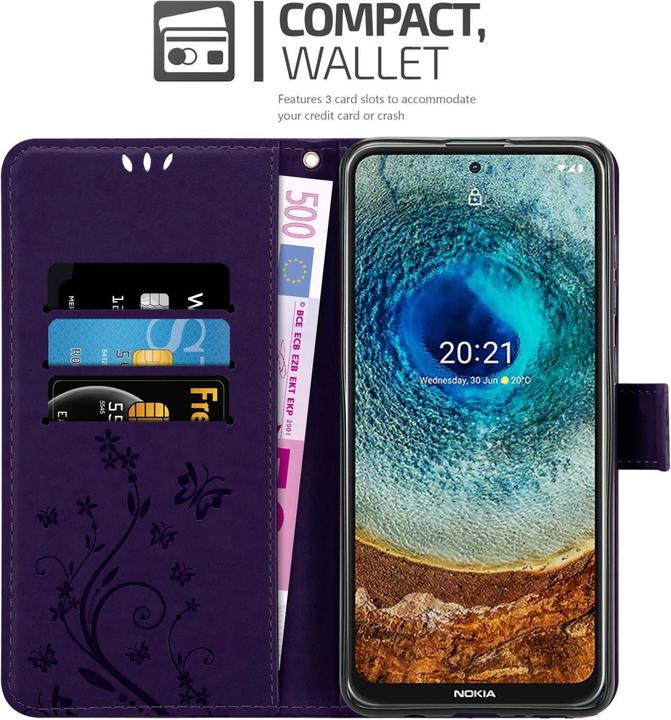 Produktbild Cadorabo Flower Book Hülle (Nokia X10, Nokia X20)