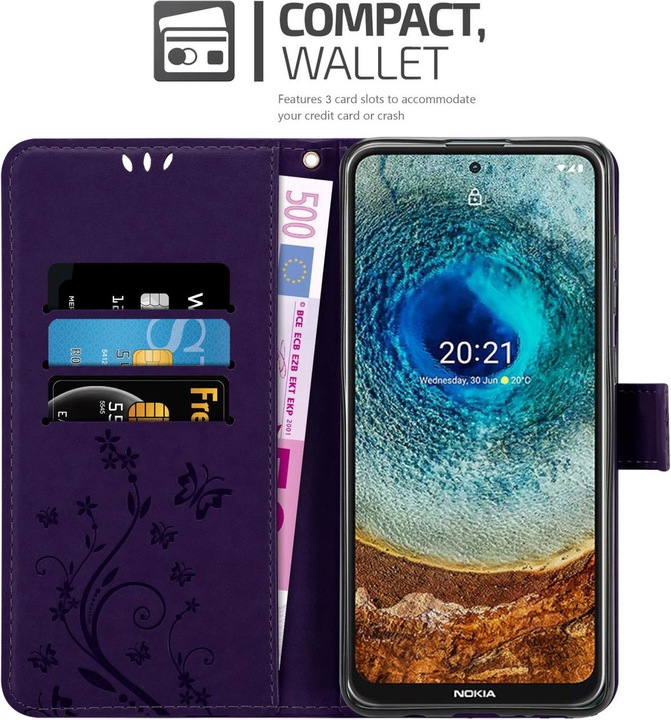 Actual product image Cadorabo Flower Book cover (Nokia X20, Nokia X10)