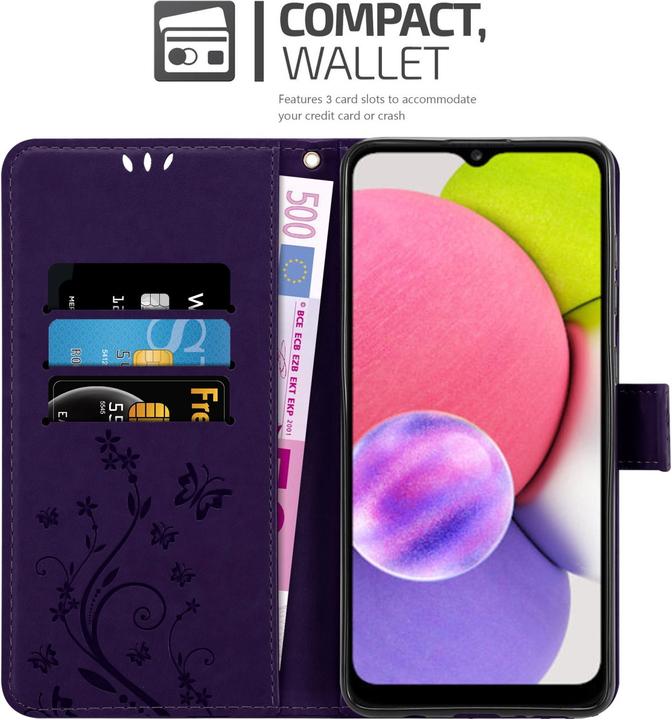 Actual product image Cadorabo Flower Book cover (Samsung Galaxy A03s)