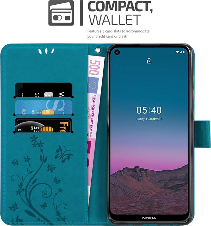 Produktbild Cadorabo Flower Book Hülle (Nokia 5.4)