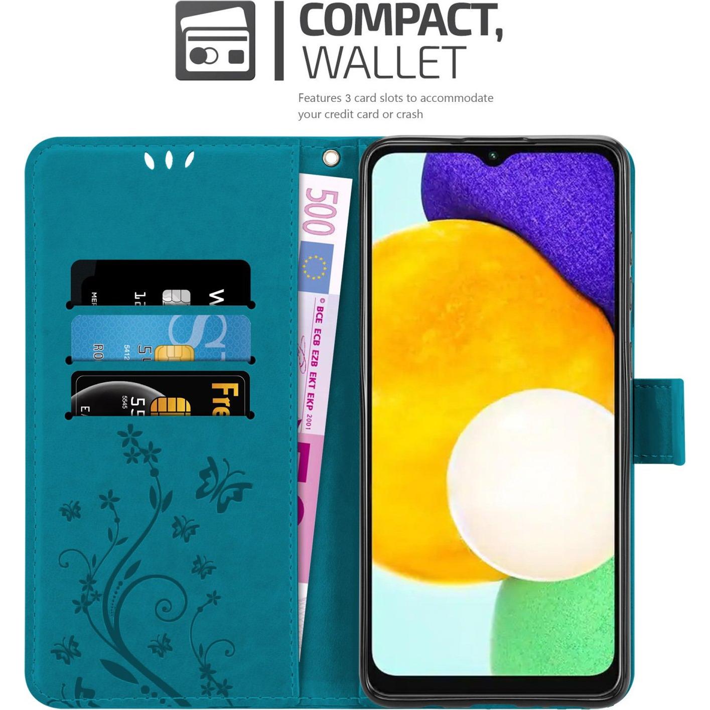 Thumbnail - Cadorabo Flower Book Hülle (Samsung Galaxy A13 5G), Smartphone Hülle, Blau