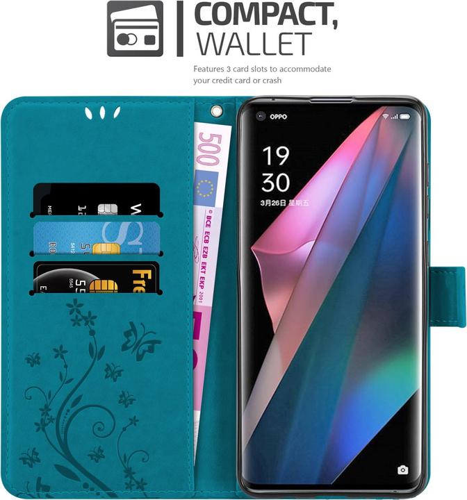 Produktbild Cadorabo Flower Book Hülle (Oppo Find X3 Pro)