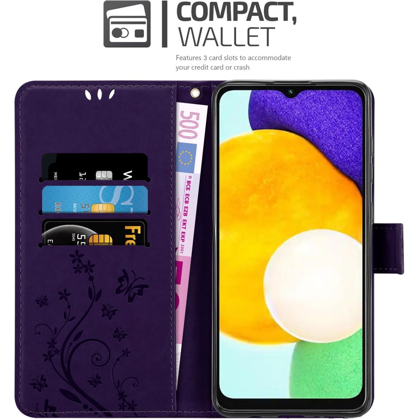 Thumbnail - Cadorabo Flower Book Hülle (Samsung Galaxy A13 5G), Smartphone Hülle, Violett