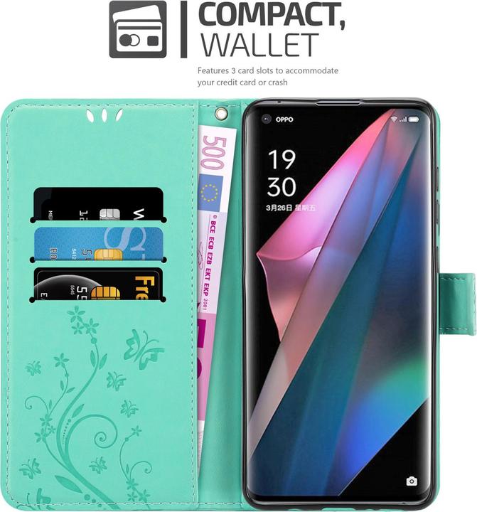Produktbild Cadorabo Flower Book Hülle (Oppo Find X3 Pro)