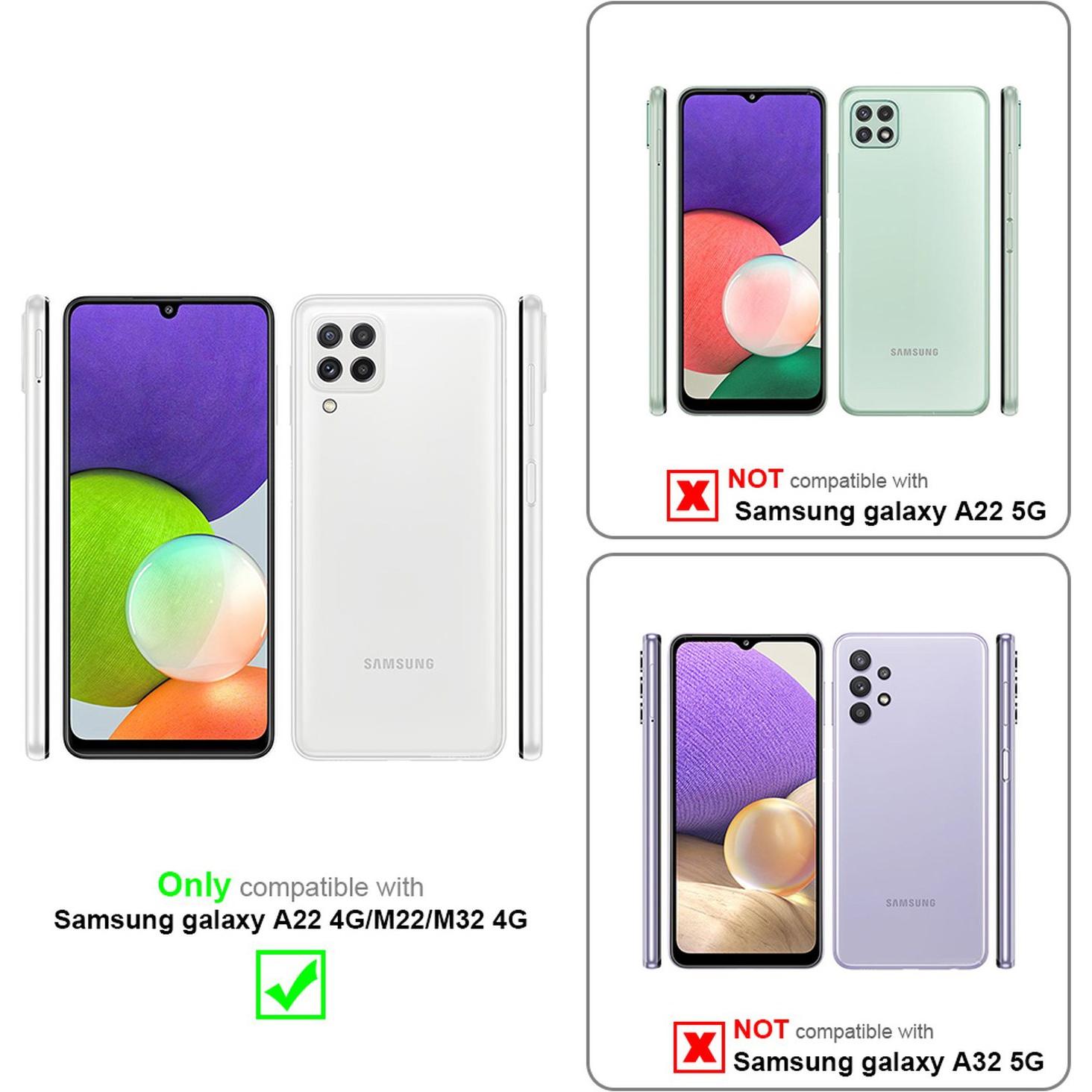 Thumbnail - Cadorabo Flower Book Hülle (Samsung Galaxy M22, Samsung Galaxy A22, Samsung Galaxy A32), Smartphone Hülle, Grau